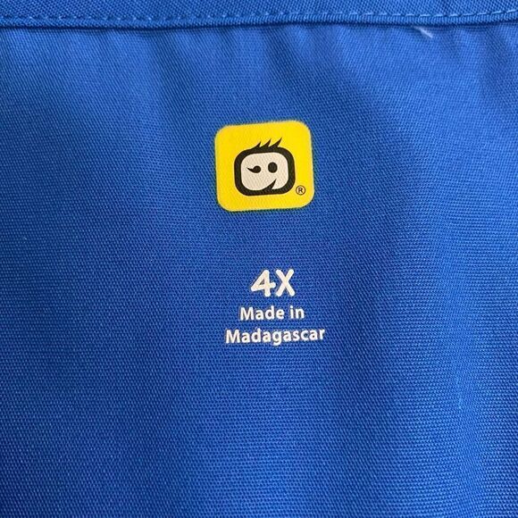 WONDER WINK Men’s Scrubs Top Blue Size 4X New With Tags - Picture 7 of 11